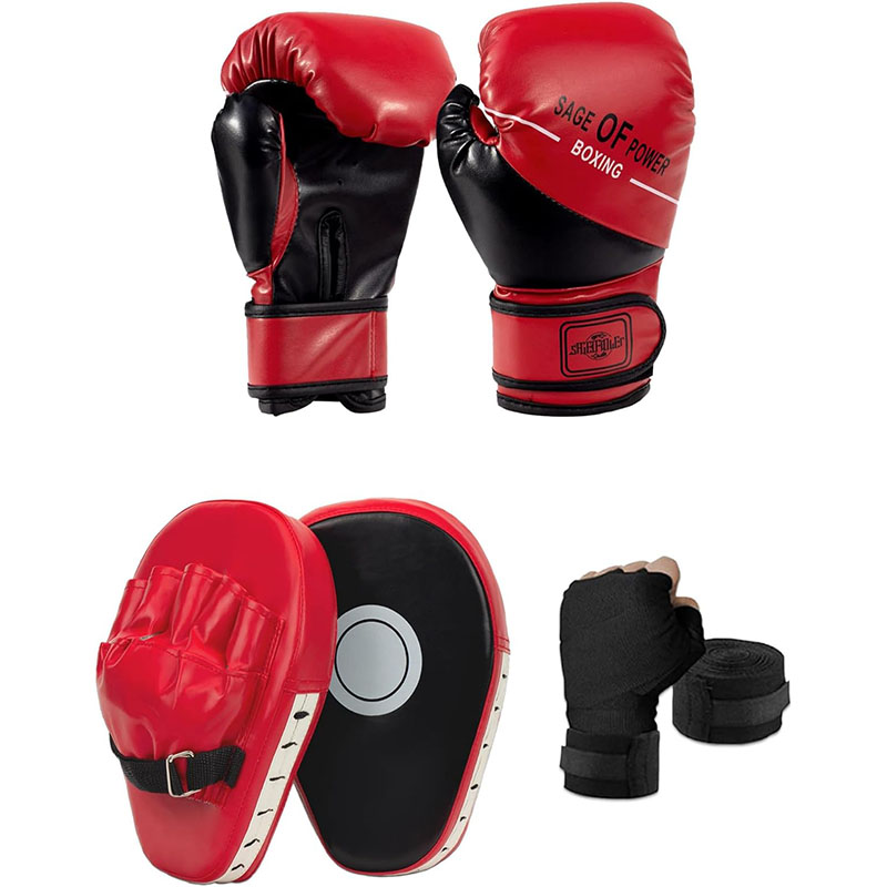 Boxing Glove Set - 3-in-1 Boxing Gloves and Punching Mitts