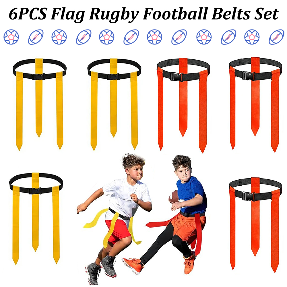Sports Equipment For Kids - 6PCS Flag Football Belts Set Adjustable