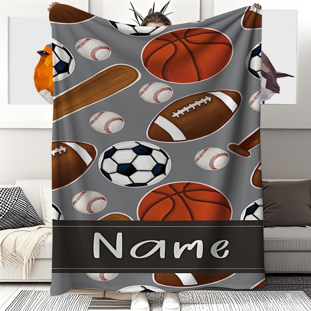 Sports Equipment And Names - 1 Custom name blanket sports equipment