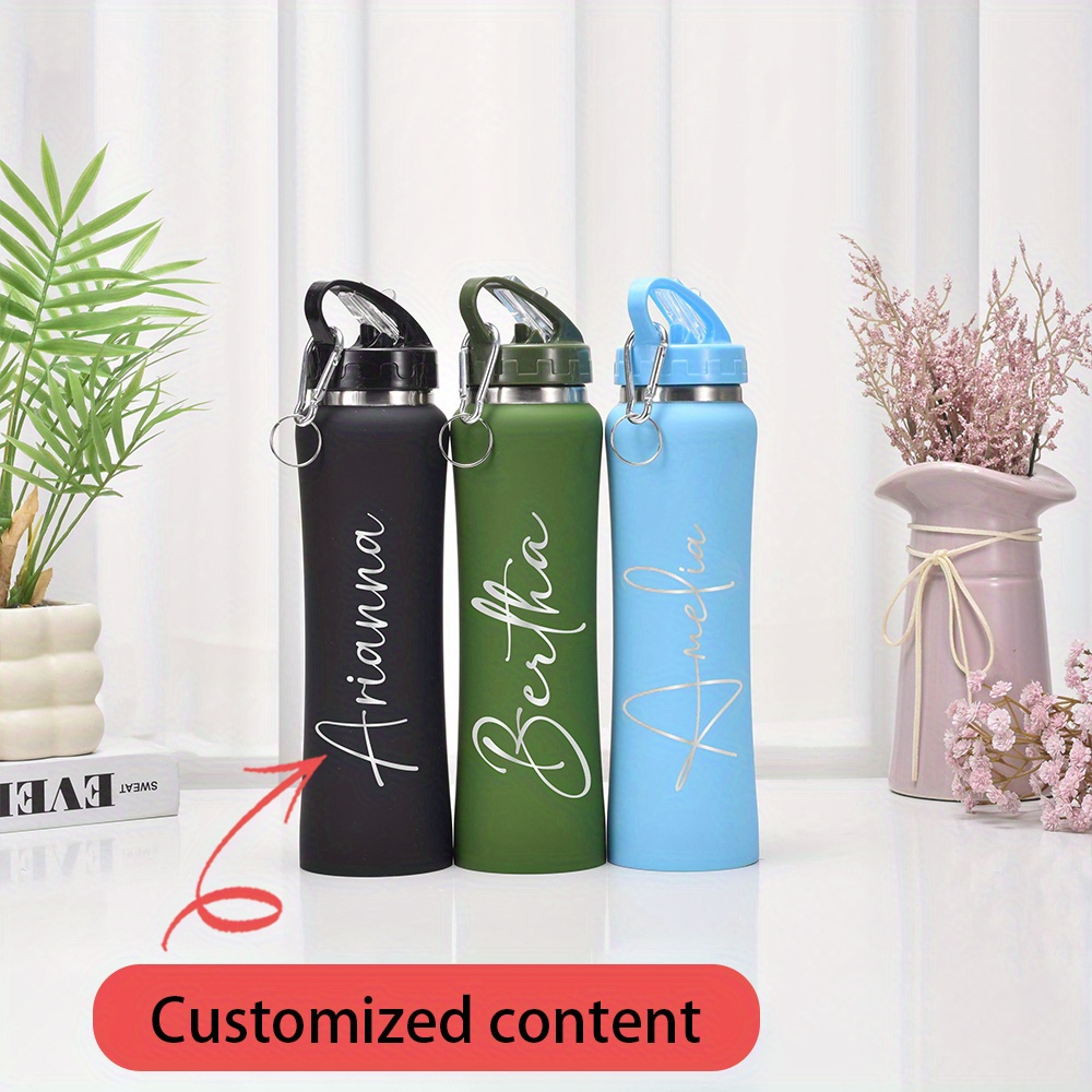 Sports Equipment And Names - Custom Name Stainless Steel Water Bottle,Multi‑Color