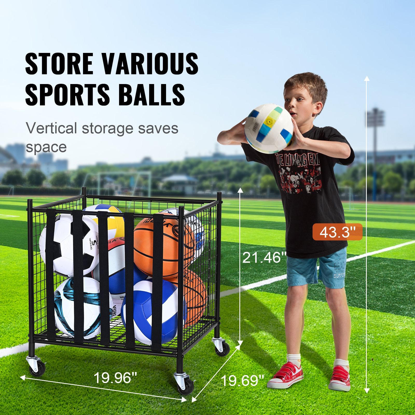 Rolling Sports Ball Storage Ca - огляд і ціна Sports Equipment Garage Organizer