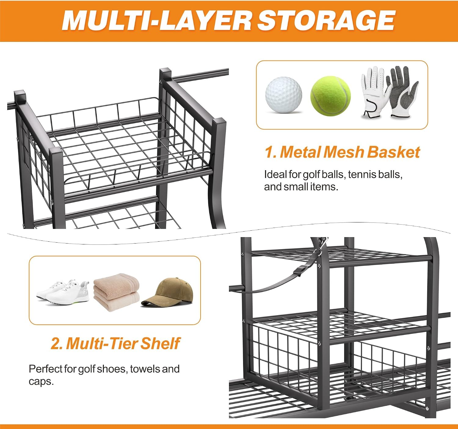 Golf Bag Storage Rack Organize - огляд і ціна Sports Equipment Garage Organizer