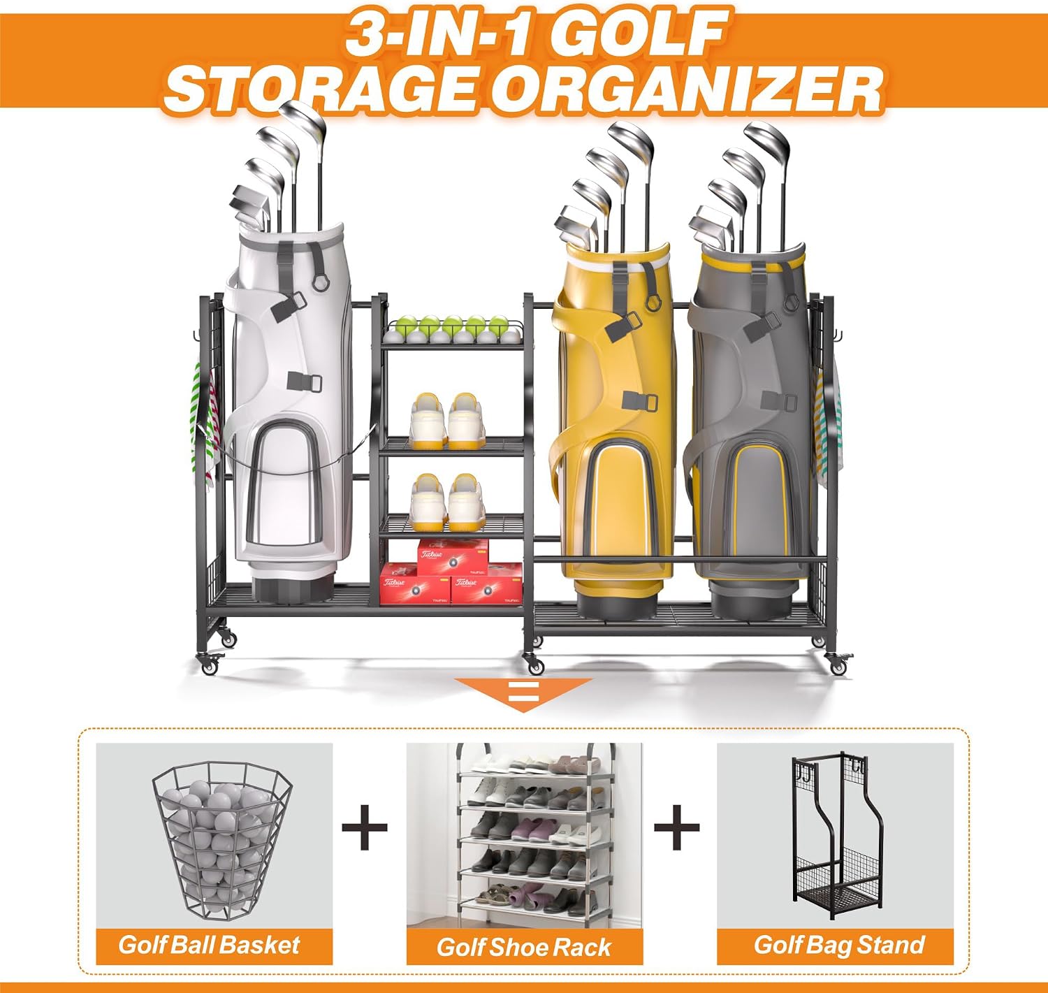 Golf Bag Storage Rack Organize - огляд і ціна Sports Equipment Garage Organizer