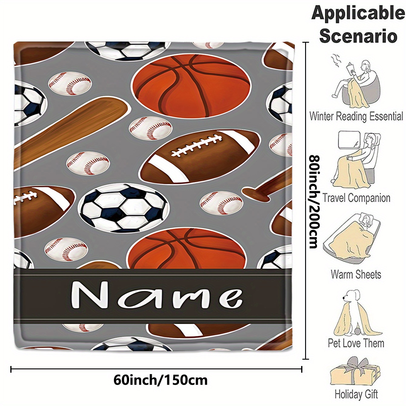 1 Custom name blanket sports e - огляд і ціна Sports Equipment And Names