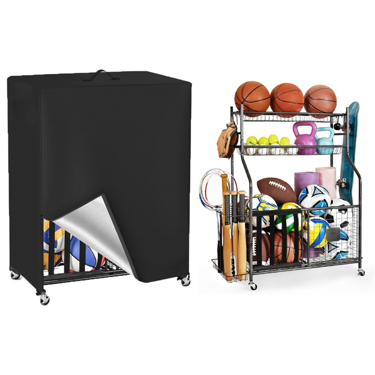 Basketball Rack Cover Garage S - огляд і ціна Sports Equipment Garage Organizer